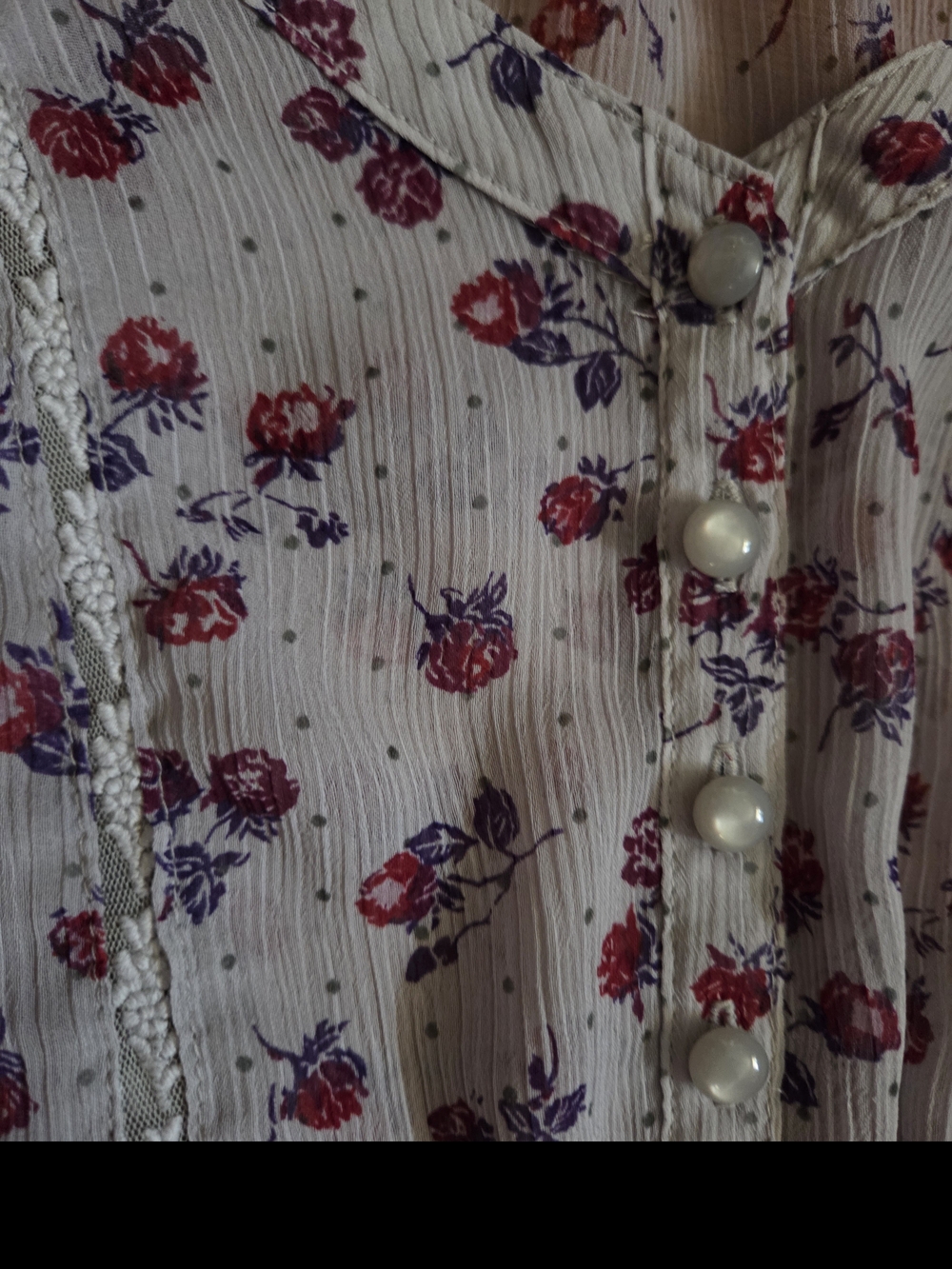 Inked & Faded Sheer Blouse Size L